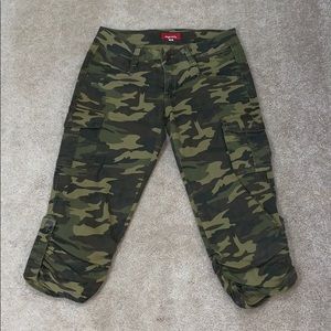 Mystic Women's Camouflage Cargo Capris - Green & Olive